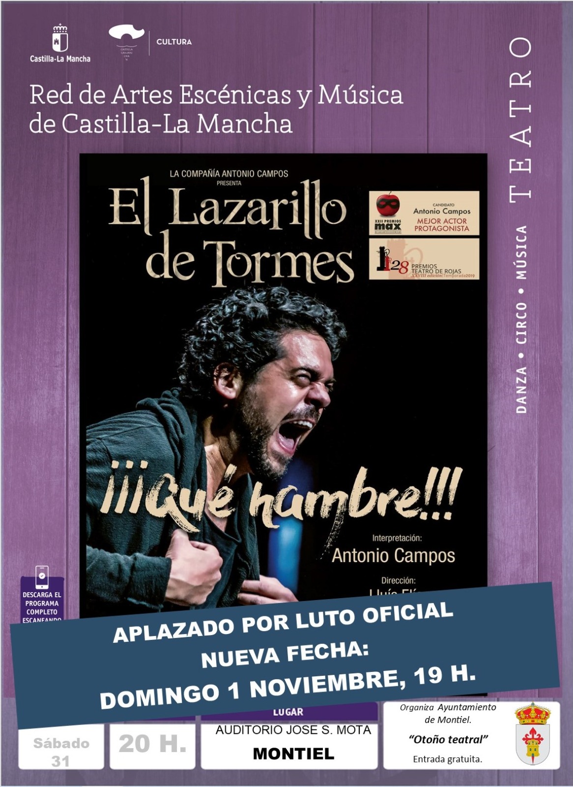 ¡APLAZADO! El Lazarillo de Tormes